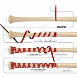 Sidelines Sports LIZARD SKINS DSP ULTRA X BAT WRAP - 0.5 Mm -Rawlings Sales DSPUltraXBatGrip InstallDiagramWhite2